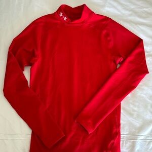 Mens Size medium Under Armour Red Long sleeve Compression Shirt